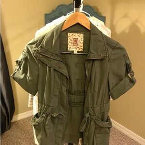 Green Short Sleeve Utility Jacket